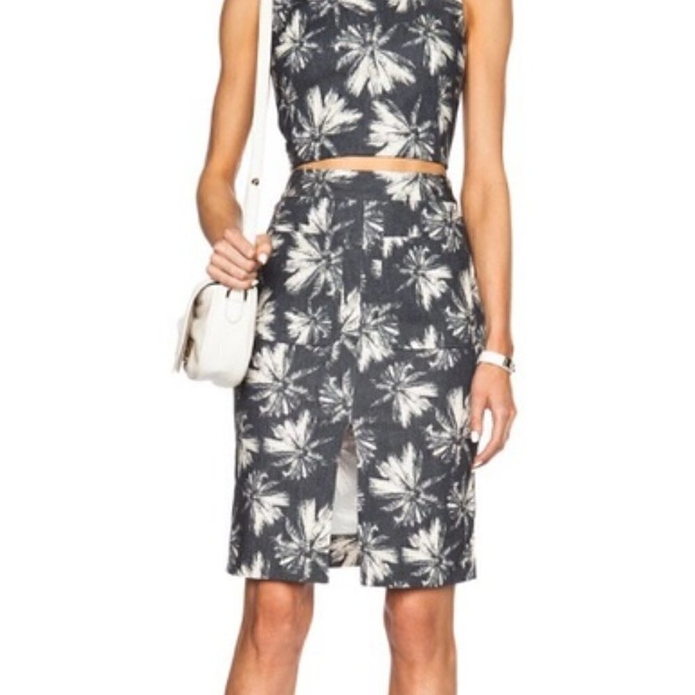 L'agence palm tree print pencil skirt size 2